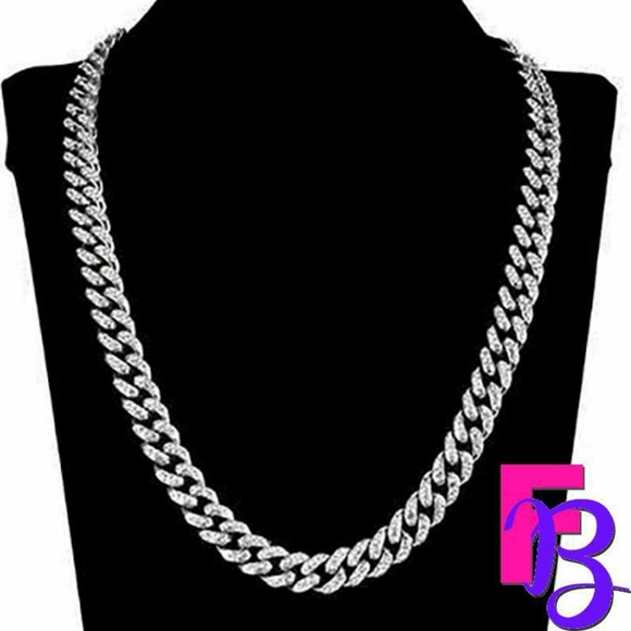 *NEW!* 13MM Iced White Gold Cuban Chain - Picture 6 of 16